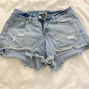 Refuge Blue Jean Shorts Distressed Cut-Offs